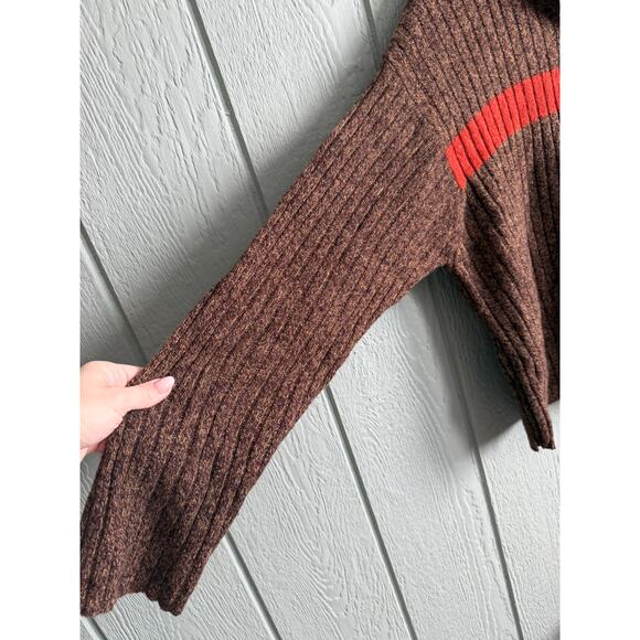 Vintage Y2K American Eagle Wool Zip Sweater Men’s Large Ribbed - Picture 2 of 6